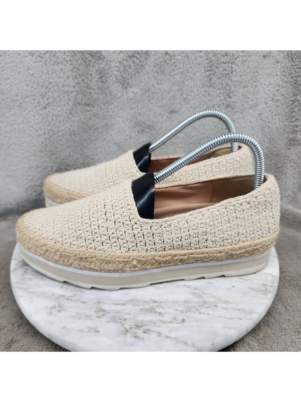 Louise et Cie Shoes Womens Size 8 Calum Cream Crochet Espadrille Flats *Read*